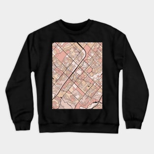 Mississauga Map Pattern in Soft Pink Pastels Crewneck Sweatshirt